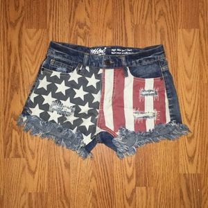 High Rise American Flag Short Short